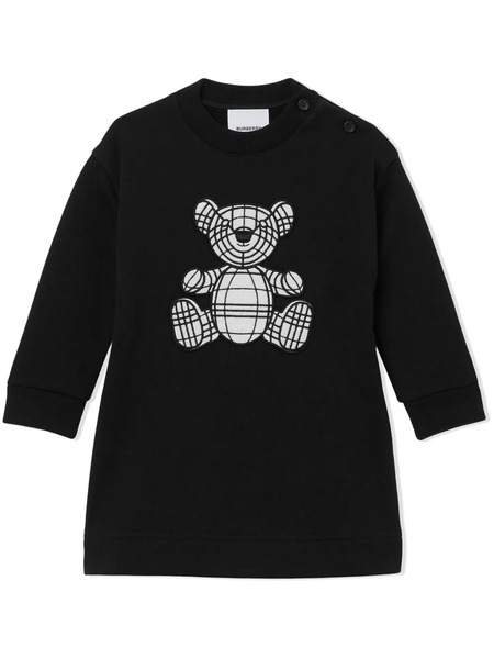  Burberry Kids Embroidered Thomas Bear Sweater Dress - Black 