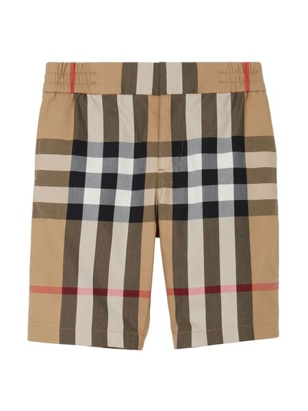  Burberry Kids Halford Check Print Shorts - Neutrals 