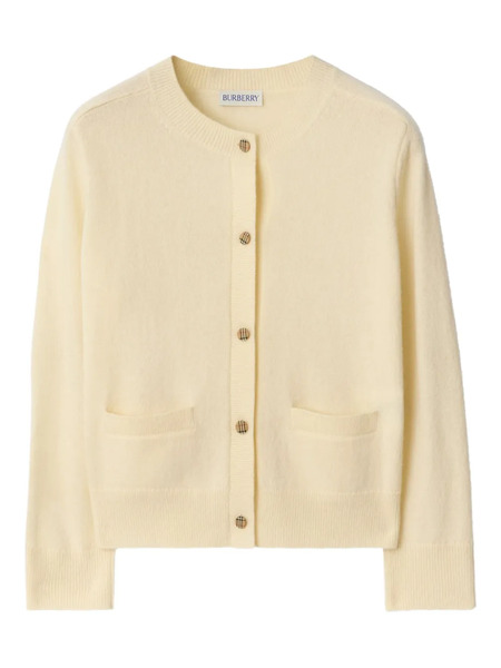 Burberry Kids Heart-elbow-patch Cardigan - Neutrals 