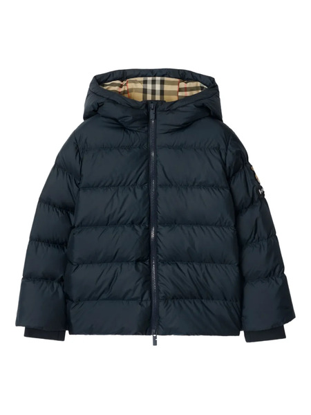  Burberry Kids Hooded Puffer Jacket - Blue 