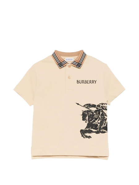  Burberry Kids Logo Graphic Polo Shirt - Neutrals 