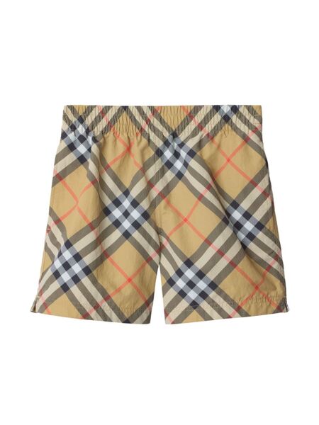  Burberry Kids Nova-check Swim Shorts - Neutrals 