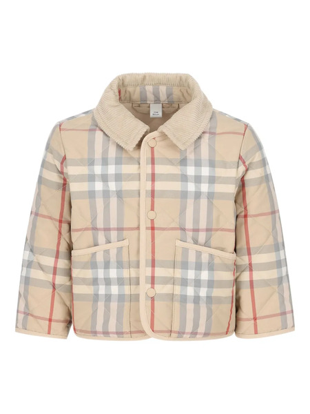  Burberry Kids Quilted Check Jacket - Neutrals 