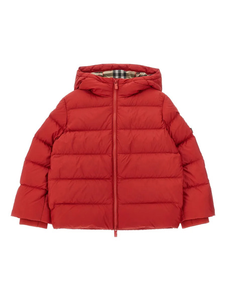  Burberry Kids Quilted Hooded Jacket - Red 
