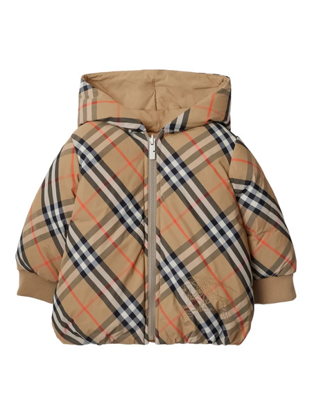  Burberry Kids Reversible Checked Puffer Jacket - Neutrals 