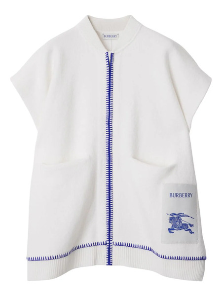  Burberry Kids Short Sleeve Logo Patch Jacket - White 
