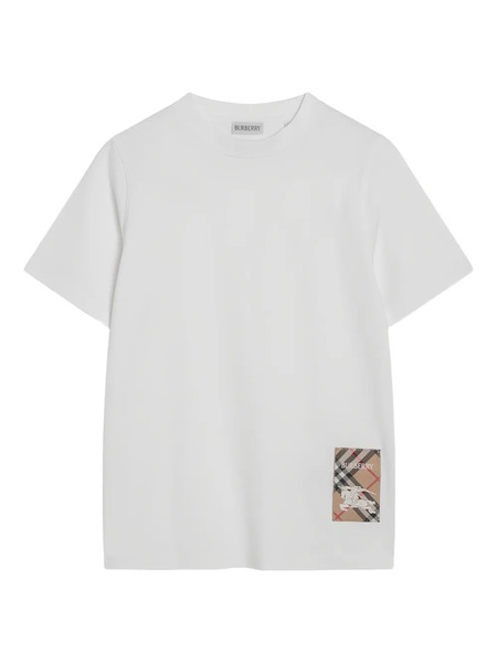  Burberry Kids Short-sleeve Patch T-shirt - White 