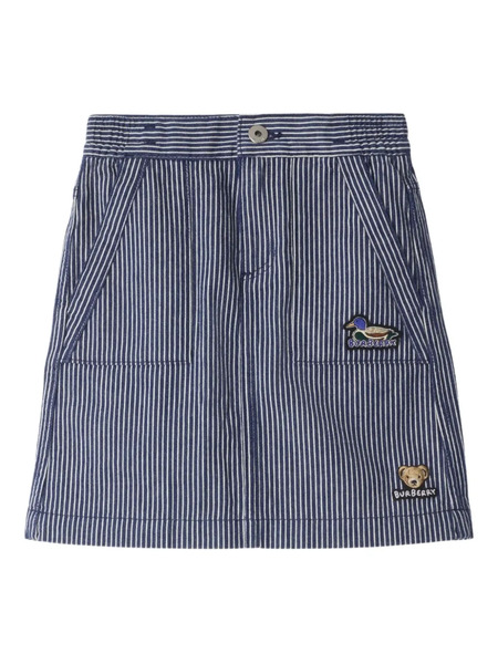  Burberry Kids Striped Denim Skirt - Blue 