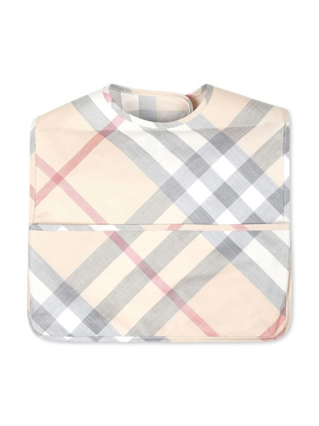  Burberry Kids Touch-strap Checkered Bib - Neutrals 