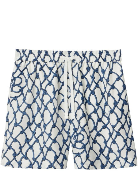  Burberry Knot Silk Shorts - White 