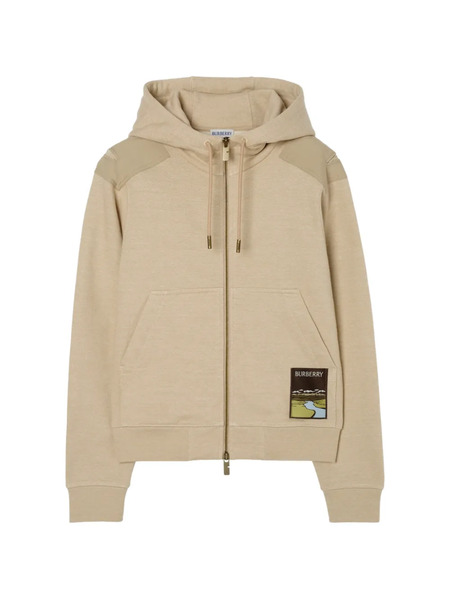  Burberry Landscape-label Zip Hoodie - Neutrals 