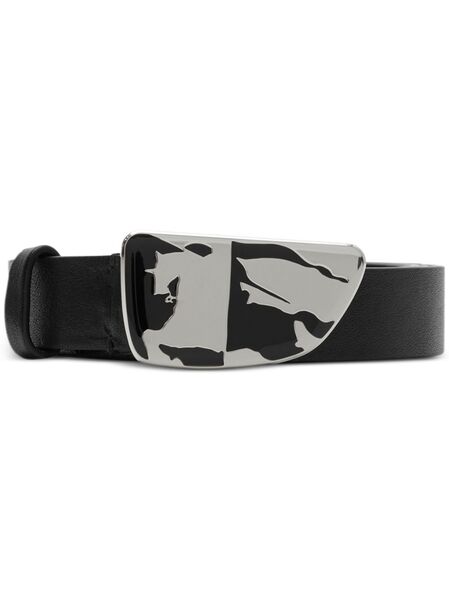  Burberry Leather Shield Ekd Belt - Black 