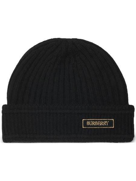  Burberry Logo Patch Beanie - Black 