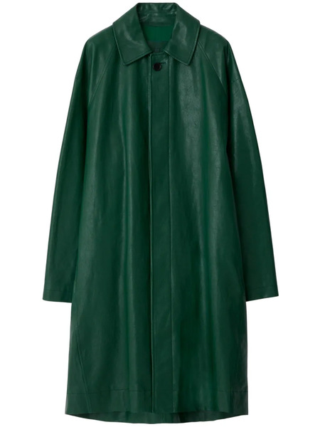  Burberry Long Leather Coat - Green 