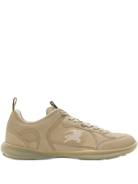 Burberry Matrix Logo-embroidered Lace-up Sneakers - Brown 