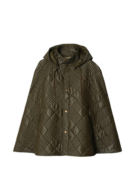  Burberry Micro Check-stitch Nylon Blend Cape - Green 