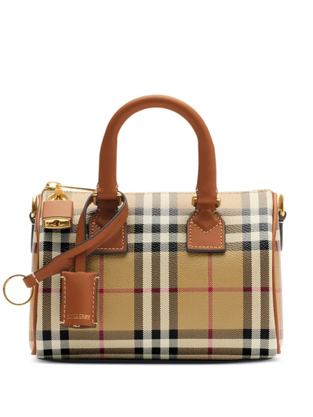  Burberry Mini Check Bowling Bag - Neutrals 