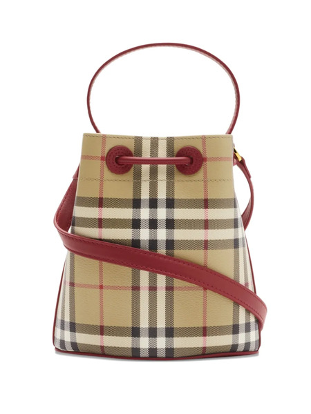  Burberry Mini Check Bucket Bag - Neutrals 