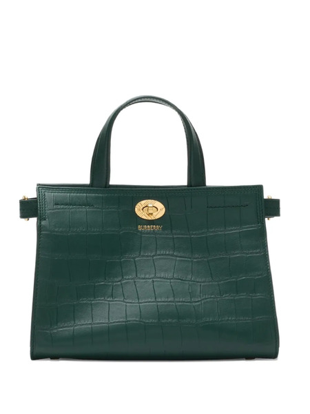  Burberry Mini Cotswolds Crocodile-effect Tote Bag - Green 