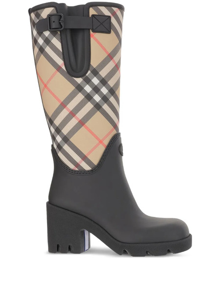  Burberry 60mm Check-pattern Boots - Black 