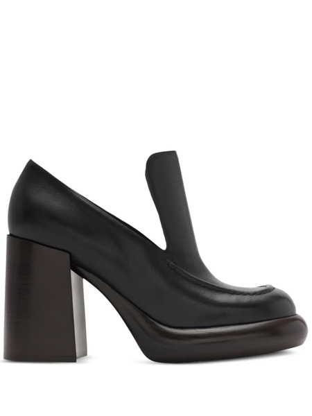  Burberry 120mm Leather Pumps - Black 