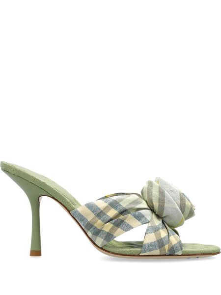  Burberry 90mm Mews Rose Mules - Green 