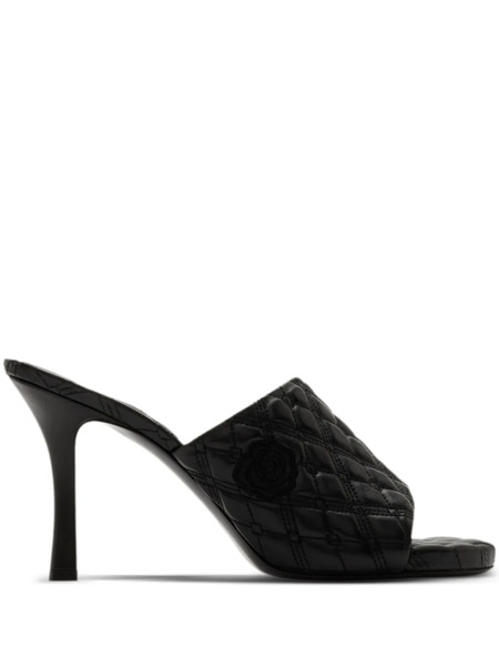  Burberry 85mm Quilted Leather Mules - Black 