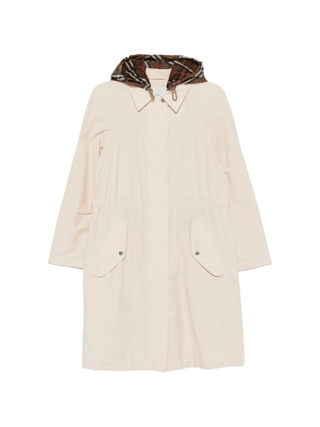  Burberry Newbury Check Hooded Parka Coat - Neutrals 