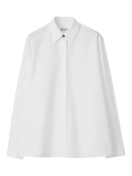  Burberry Oversized Cotton Poplin Shirt - White 