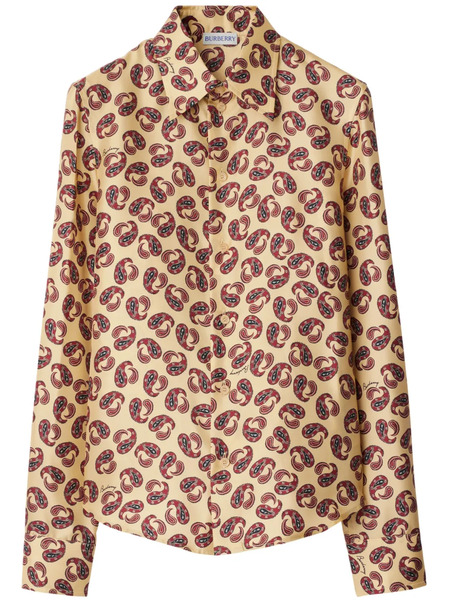  Burberry Paisley-print Silk Shirt - Neutrals 