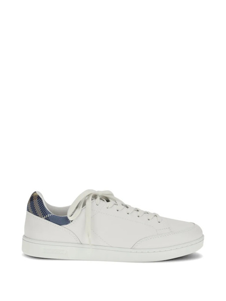  Burberry Patterned Leather Sneakers - White 