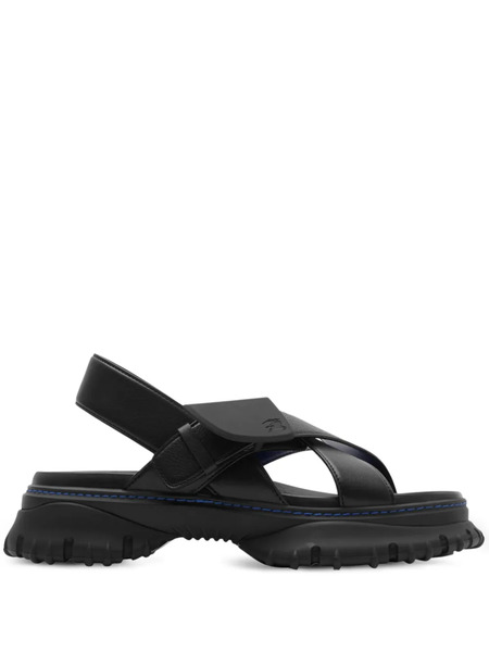  Burberry Pebbled Leather Sandals - Black 