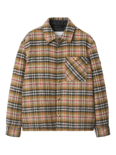  Burberry Plaid Shirt Jacket - Brown 