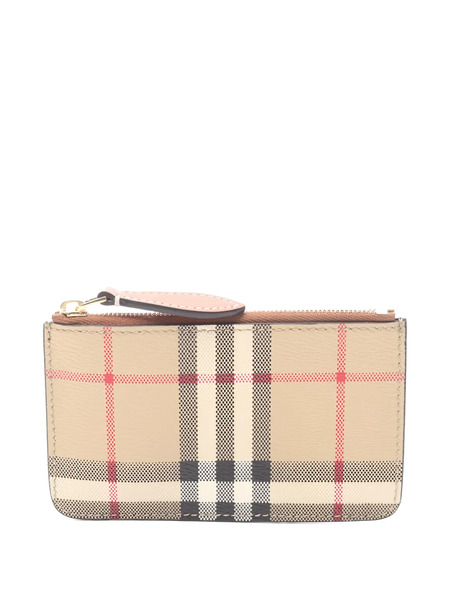  Burberry Pre-owned Check Leather Coin Purse - Neutrals 