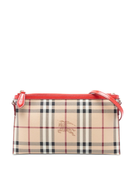  Burberry Pre-owned 2000-2017 Haymarket Check Coated Canvas Peyton Crossbody Bag - Brown 