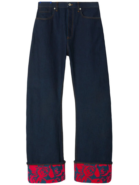 Burberry Printed-cuffs Straight Jeans - Blue 