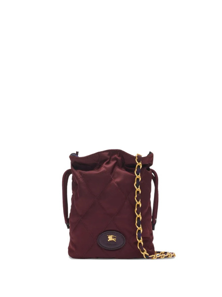  Burberry Quilted Chain-strap Mini Bucket Bag - Red 