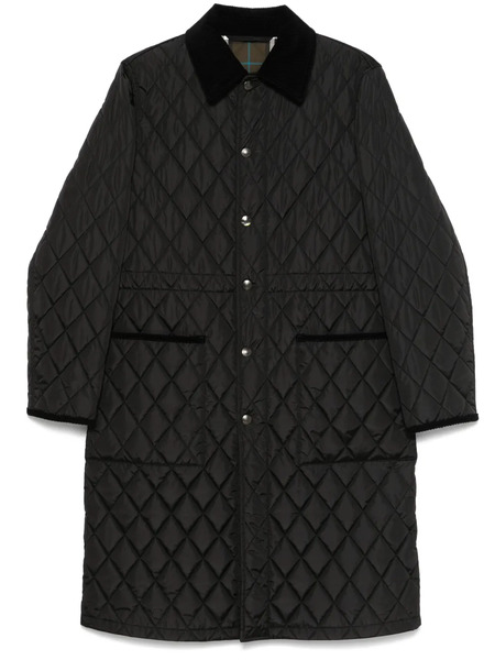  Burberry Quilted Parka Coat - Black 