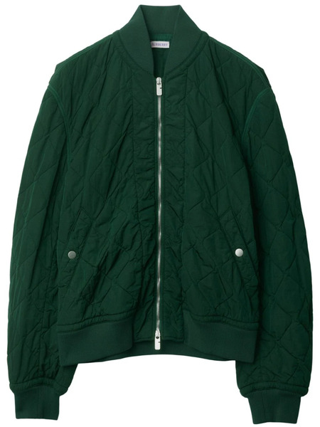  Burberry Quilted Zip-up Bomber Jacket - Green 