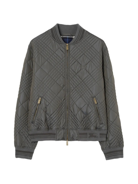  Burberry Rakewood Micro Check Stitch Bomber Jacket - Grey 