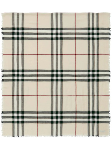  Burberry Raw-cut Checked Wool Scarf - Neutrals 