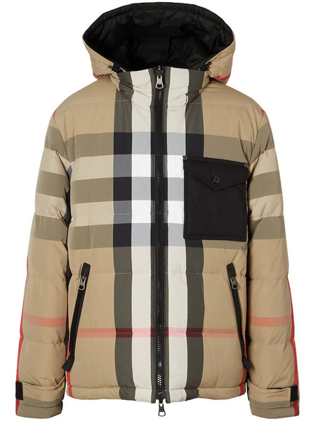  Burberry Reversible Check Puffer Jacket - Neutrals 