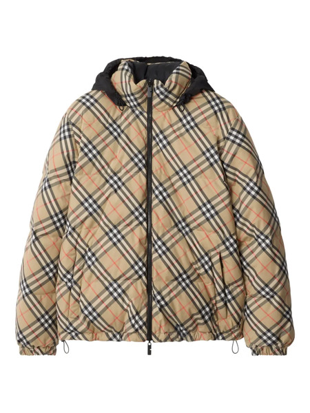  Burberry Reversible Check Puffer Jacket - Neutrals 