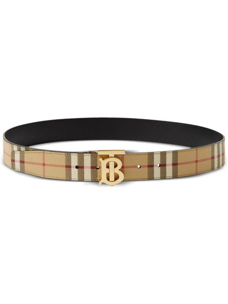  Burberry Reversible Check Tb Belt - Brown 