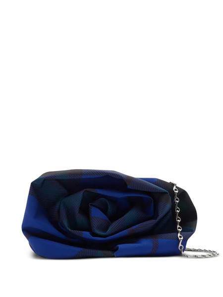  Burberry Rose Draped Checkered Clutch Bag - Blue 