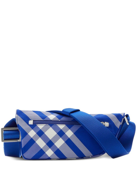  Burberry Shield Check-pattern Messenger Bag - Blue 
