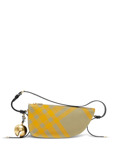  Burberry Sling Shield Check-pattern Shoulder Bag - Yellow 