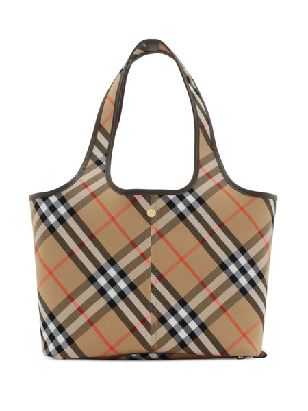  Burberry Small Check Tote Bag - Neutrals 