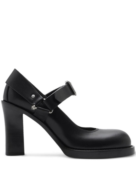  Burberry Stirrup 85mm Leather Pumps - Black 