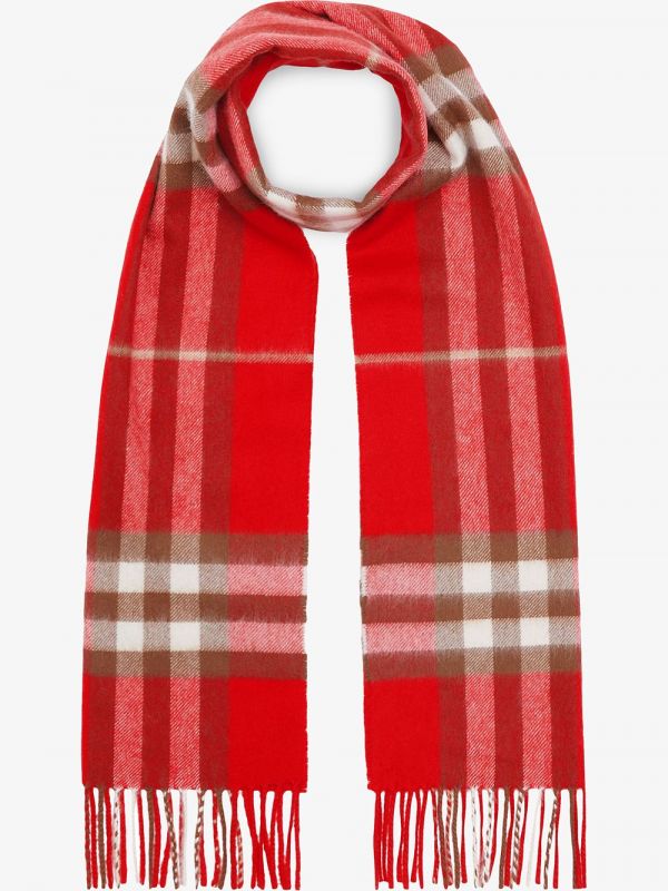  Burberry The Classic Check Cashmere Scarf - Red 